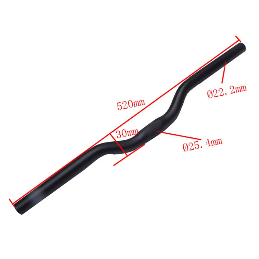 25.4*520*30mm Bicycle Handlebar Aluminum Alloy Bike Riser Bar Ultra Light MTB Bike Horizontal Bent Handlebar Steering Wheel