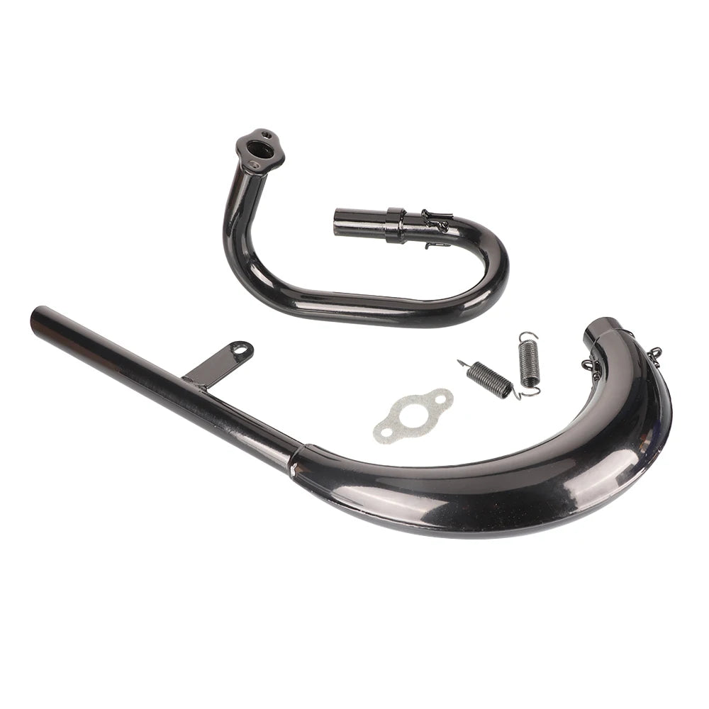Exhaust Pipe Muffler Black Fit for 50cc 80cc 2 Stroke Bicycle Gas Engine Curved Exhaust Pipe Motorcycle Parts