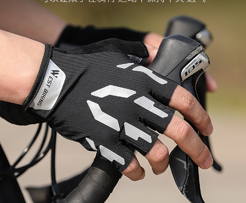 Reflective Short Finger Bicycle Gloves