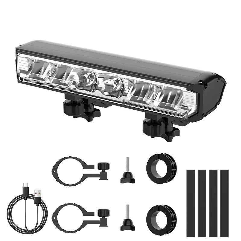 Bright 6 LED Bicycle Headlight Rechargeable Front Light Road Bike Handlebar Flashlight Outdoor Night Riding Cycling Safety Lamp