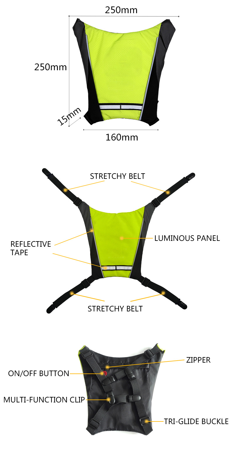 LED Backpack for Bicycle Safety