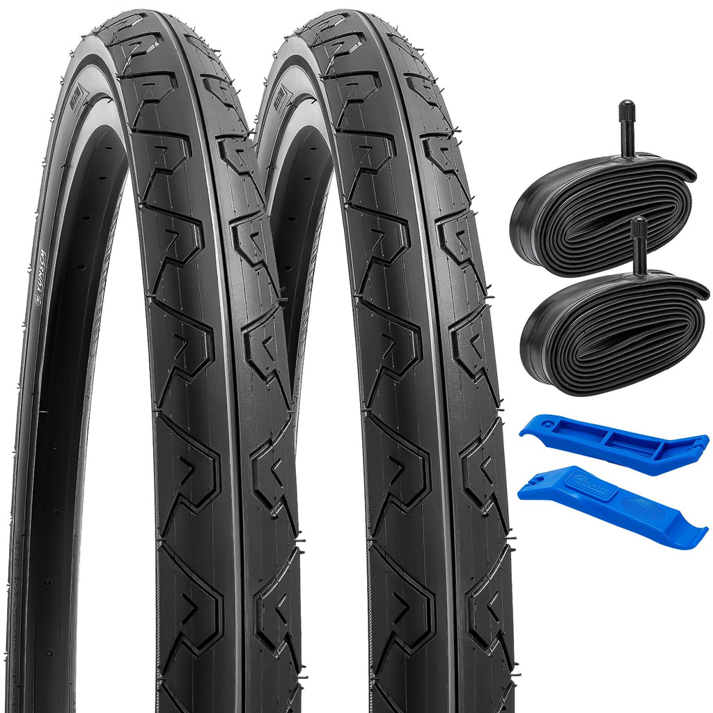 YUNSCM 2-PCS 26" Bike Tires 26x1.95/53-559 and 26" Heavy Duty Bike Tubes Schrader Valve Compatible with 26x1.75 26x1.90 26x1.95 26x2.0 Bike Bicycle Tires and Tubes (Y-908)
