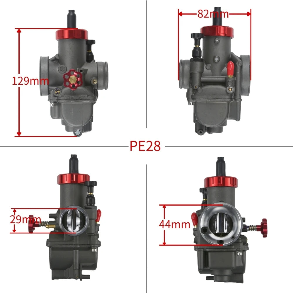 PE28 28mm Racing Carburetor for Keihin NSR PRO 100cc-250cc Scooter, ATV & Dirt Bike