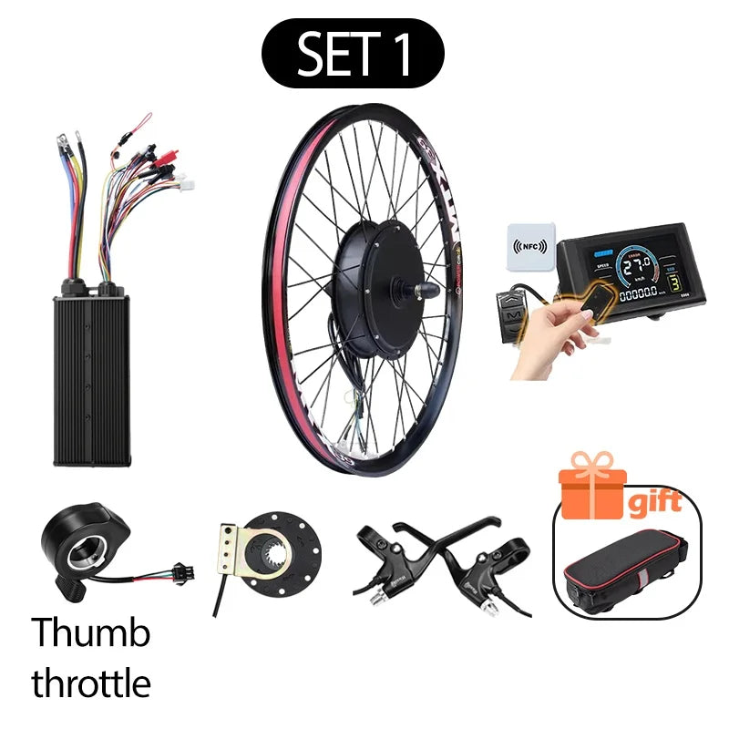 72V 5000W MTX39 E-Bike Conversion Kit – 100km/h Mountain Bike Rear Hub Motor, Tri-Mode Controller & S966 NFC Display