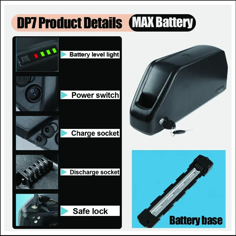Electric bike 48v cham-rider 50ah Battery Hailong Polly 36v 52v 60v 72V 25ah 30ah 40ah 60AH eBike Fat-bike Bafang 72V 3000W kit