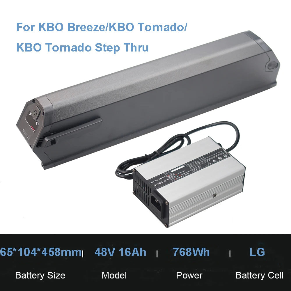 E-Bike Battery Pack 48V 14Ah 16Ah 17.5Ah Lithium-ion Battery for KBO Breeze Tornado Step-Thru Ranger Electric Bike