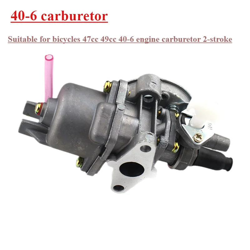 Pocket Bike 47cc 49cc 40-6 engine carb carburetor  2 stroke for Mini Quad ATV Dirt Bike Moto Go Kart Buggy
