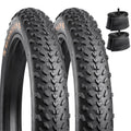 YUNSCM 2-PCS 26 Fat Bike Tires 26x4.0/64-559 and 26 Bike Tubes Schrader Valve Compatible with 26 x 4.0 Mountain E-Bike Bicycle Fat Tires and Tubes (H-1188)