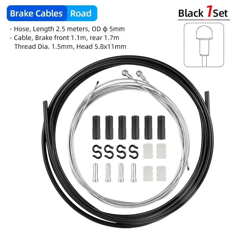 Brake Derailleur Cables Kit Carbon Steel Wire MTB Road Bike Front Rear Inner Line Shifter Cable Wire Buckle Disc System Parts