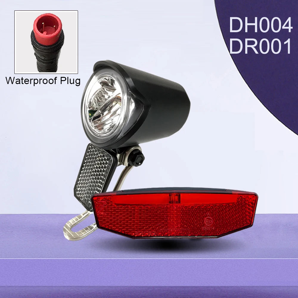 Bicycle Light Electric Headlight DH004 TailLight DR001 6V-60V 2Pin SM Waterproof Plug Bicycle Lights Cycling Lamp Accessories