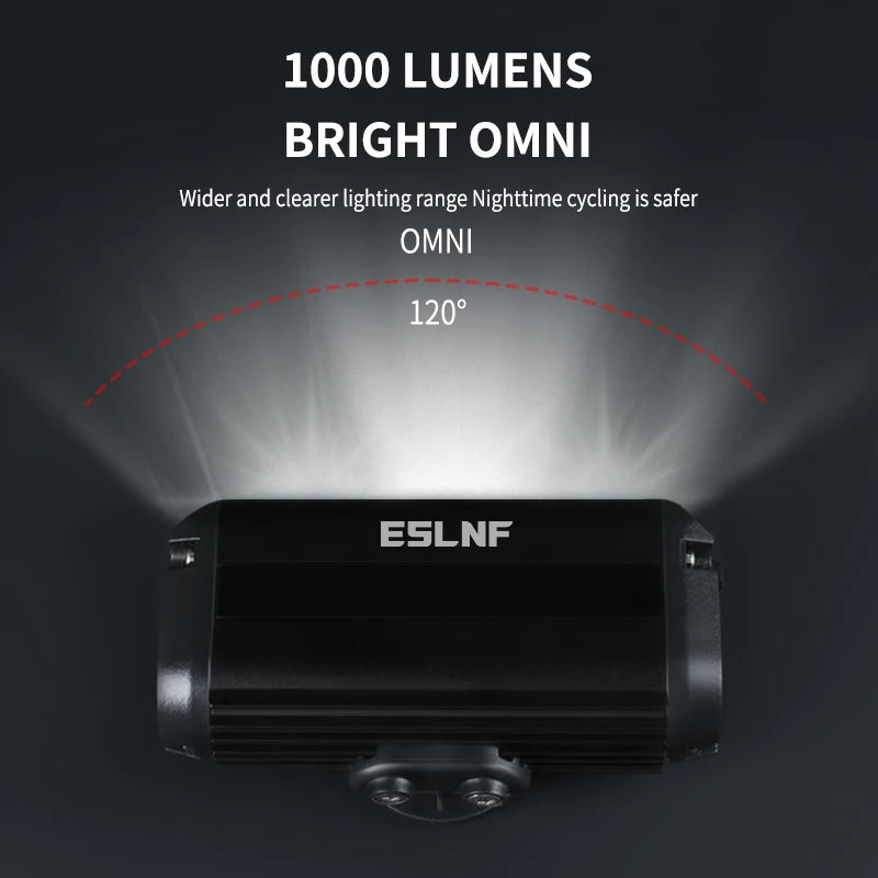 ESLNF 1000 Lumen USB Rechargeable Mtb Bicycle Handlebar Headlight Aluminum Alloy Waterproof Highlight Bike LED Front Light