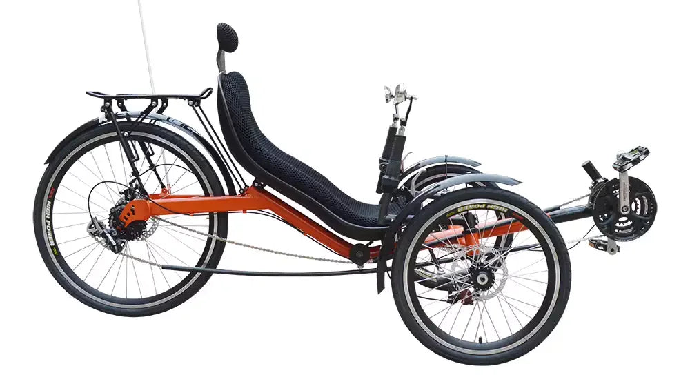 Recumbent Bicycle, 500W Electric Three Wheeled Shock-absorbing Fat Tire Bike, Suitable for Snow, Beach, and Mountain Walking