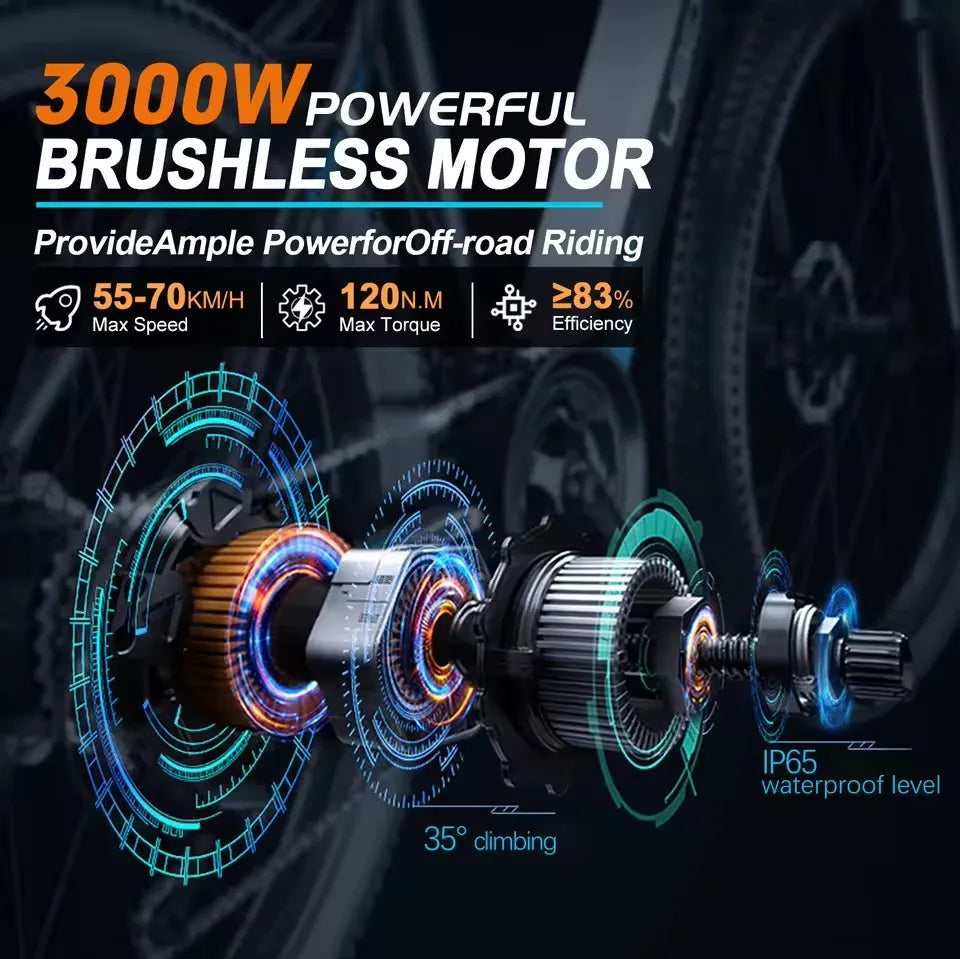 72V 5000W E-Bike Conversion Kit Brushelss Gearless Rear Wheel Hub Motor 2000W,3000W For Electric Bicycle