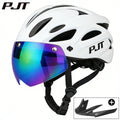 PJT Bicycle Helmet 4 In 1 With Magnetic Attraction Goggle Len /Sun Visor Safety Helmet Adult Bike Helmet Road MTB Cycling Helmet