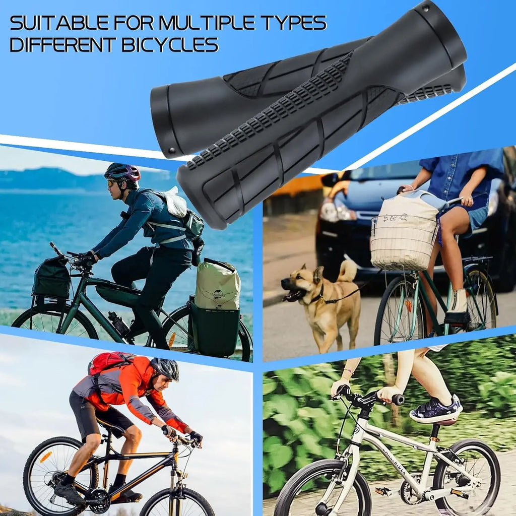 Bike Handlebar Grips Aluminum Single Lock Made of High-Density Rubber Suitable for BMX Mountain Bikes Beach Cruisers Scooters