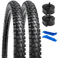 YUNSCM 2-PCS 26" Bike Tires 26x2.35/60-559 60TPI Nylon Antipuncture Protection and 26" Bike Tubes Compatible with Mountain/Off Road 26x2.30 26x2.35 26x2.40 Bicycle Tires and Tubes (Y-563)