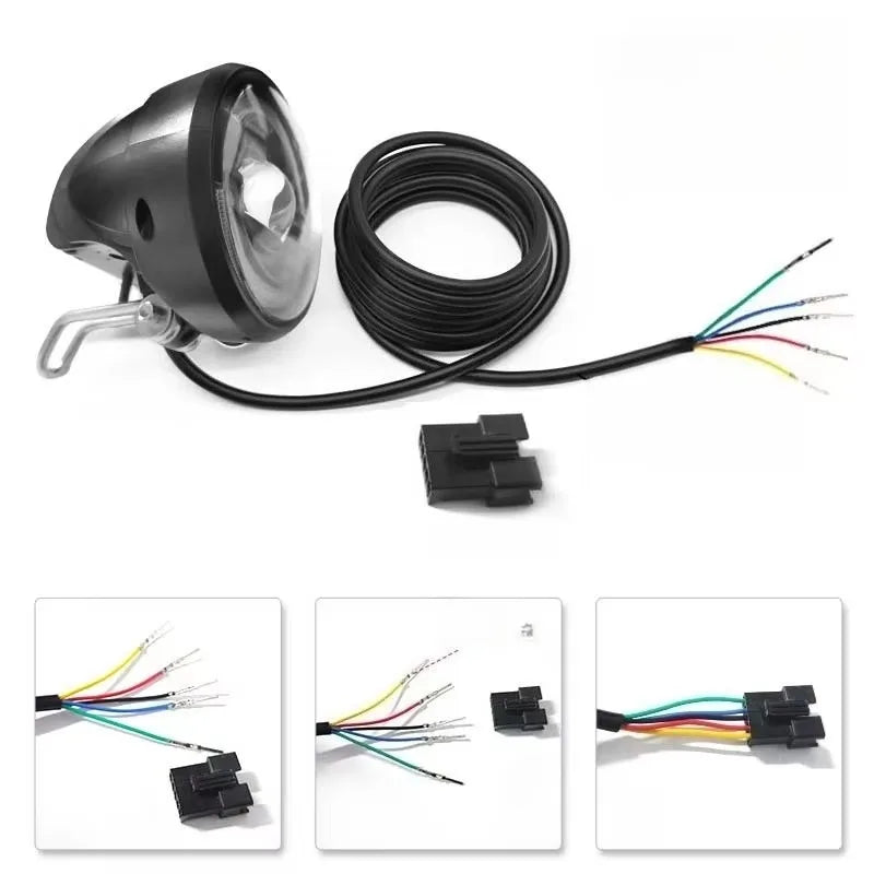 Popu For 1pcs Electric Bicycle Front Spotlight High Running Lights Multi In One Mountain Bike Off-road Bike Front Headlight with