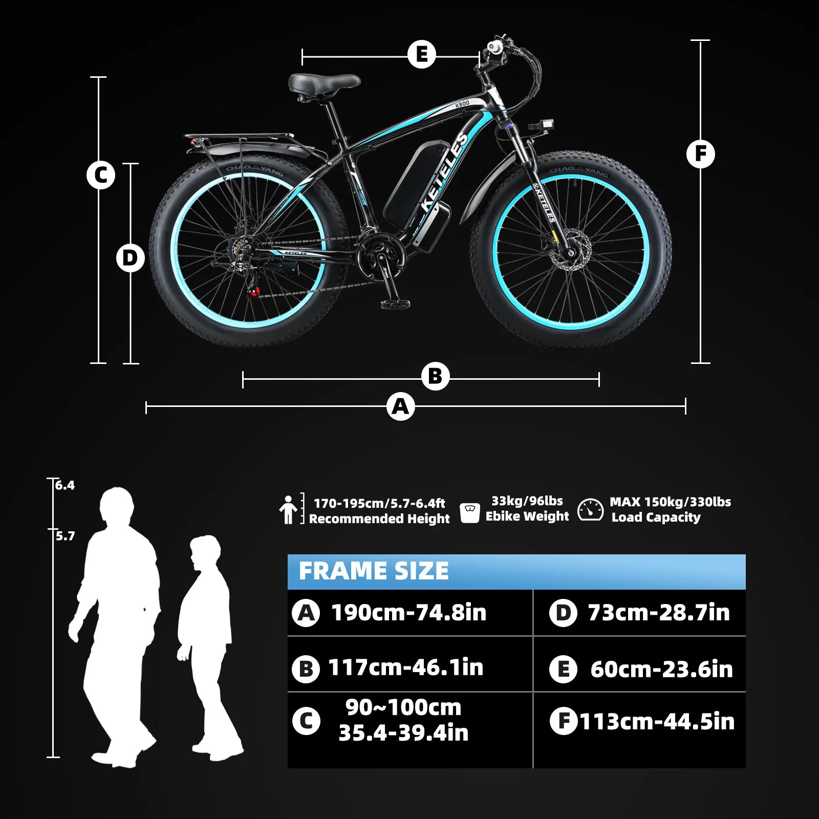 26" Inch Fat Tire E-Bike 48v/15AH Lithium Battery KETELES K800 Mountain Electric Bike Disc Brake Electric Bicycle For Adults