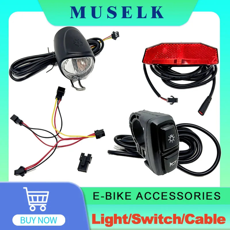 DK226 Switch 24V-60V Headlight and Taillight Horn Cable Accessories Rubber Ebike Accessories Electric Bicycle