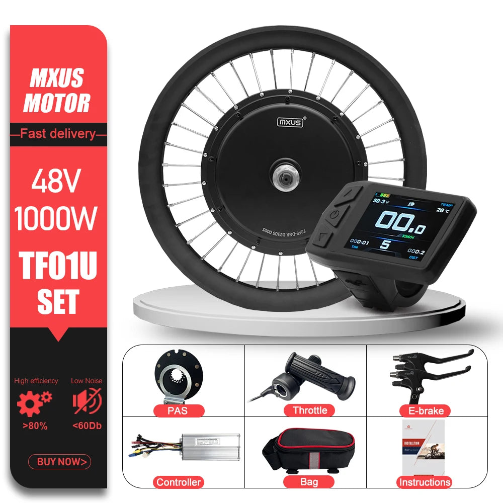 MXUS Electric Bike Conversion Kit 48V 1000W 2000W 72V 3000W MTX Rim Rear Brushless Hub Motor Wheel Drive Engine 26-29 Inch 700C