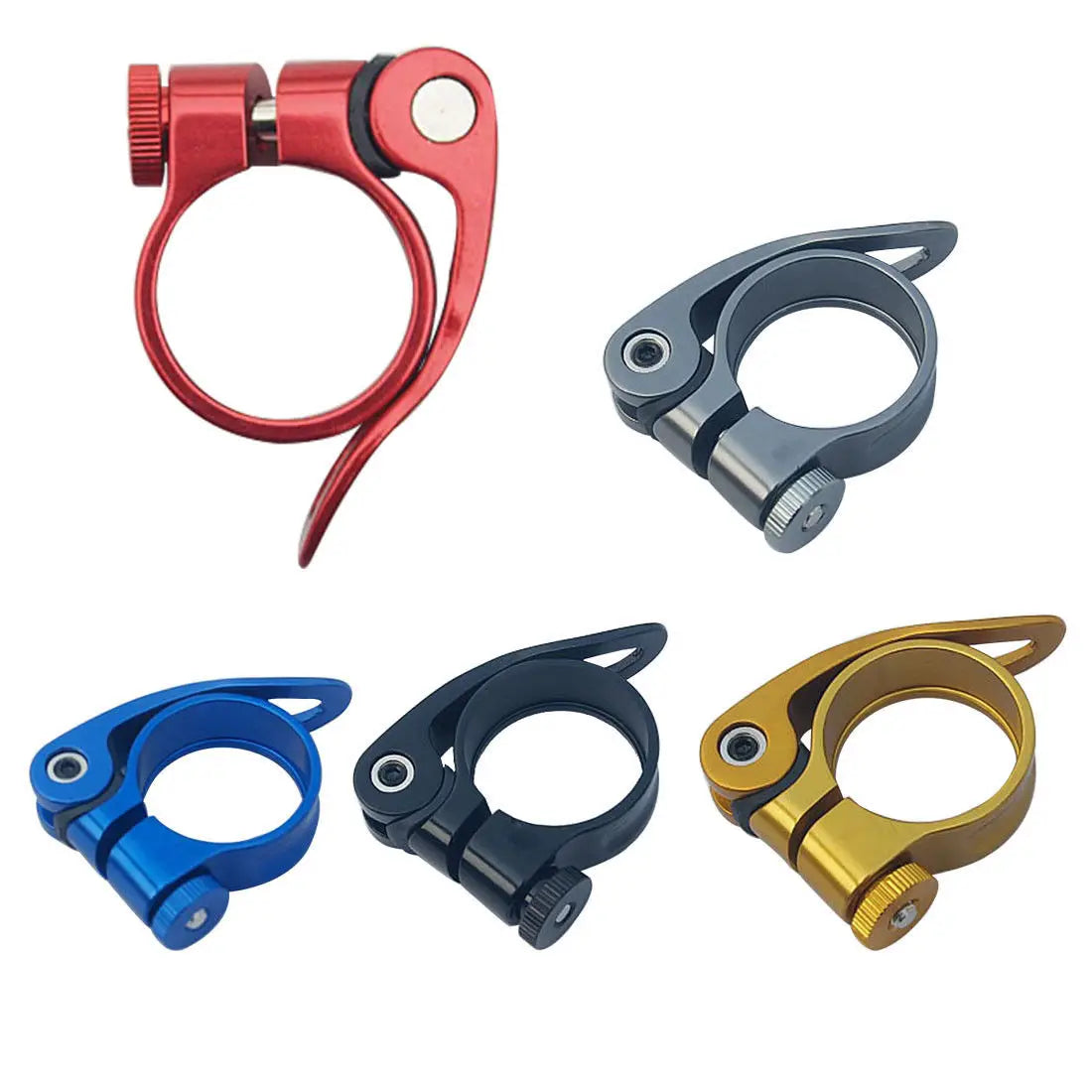 1Pcs Bike Seat Post Clamp 31.8mm 34.9mm Aluminum Alloy Seat Tube Clip Bicycle Quick Release Seatpost for Mountain Tube Bike