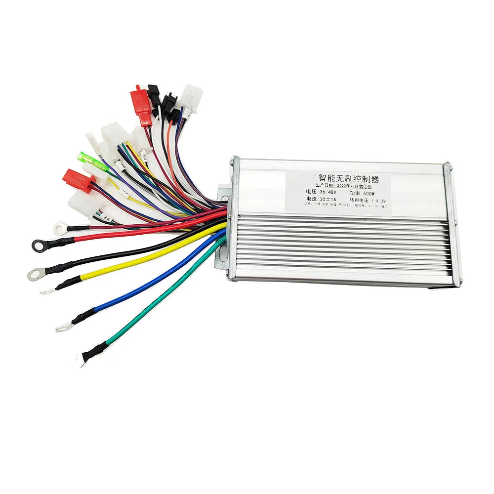 500W BLDC Brushless Square Wave E-Bike Motor Controller 36V 48V 60V for Electric Bicycle, Scooter & Trike