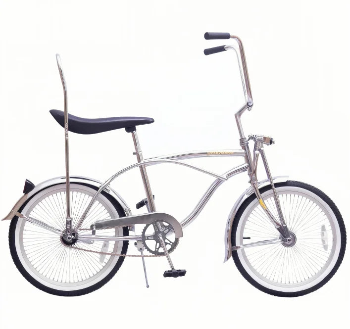 20 Inch Silver Retro Lowrider Cruiser Bicycle – Stylish Outdoor Leisure Riding Cycle