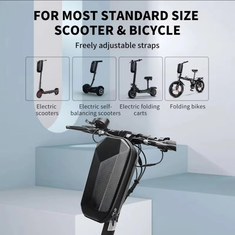 Bicycle Handlebar Bag Portable Hard Shell Bike Front Bag Large Capacity Hanging Storage Box for Electric Scooter Easy to Install