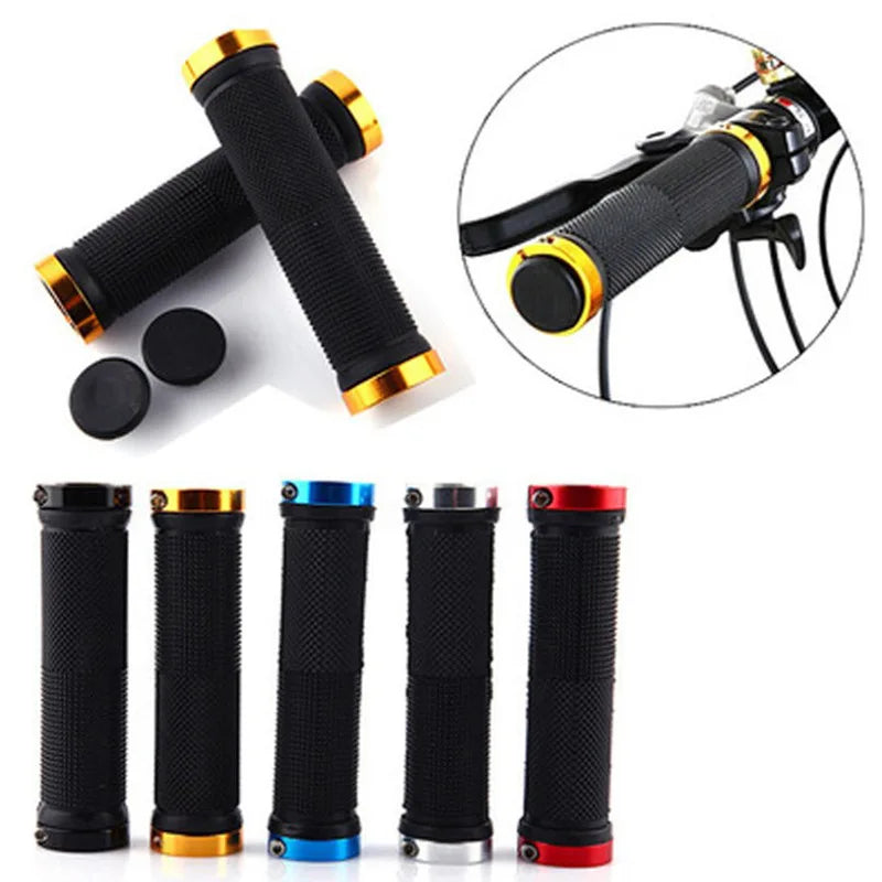 Bicycle Grips BMX Bike Handbar Grips Rubber Bilateral Lock Mountain MTB Bikes Handlebar Grips Non-slip Cycling Bike Accessories