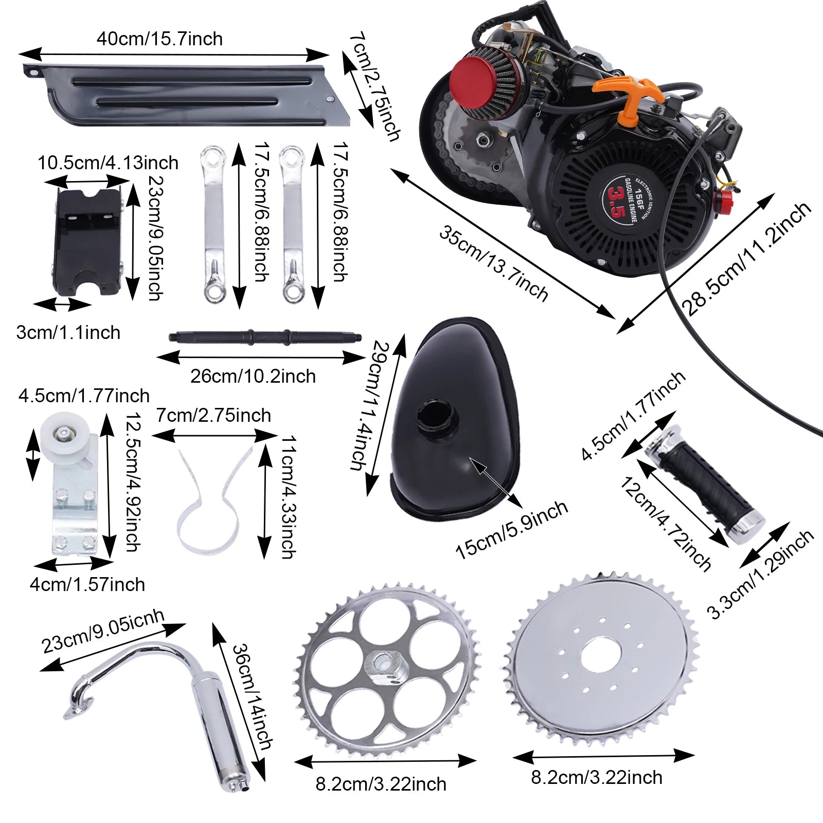 NEW 100CC Motorized Bicycle Kit Bike Engine Kit Single Cylinder 4-Stroke Gas Petrol Motorized Bike Engine Scooter