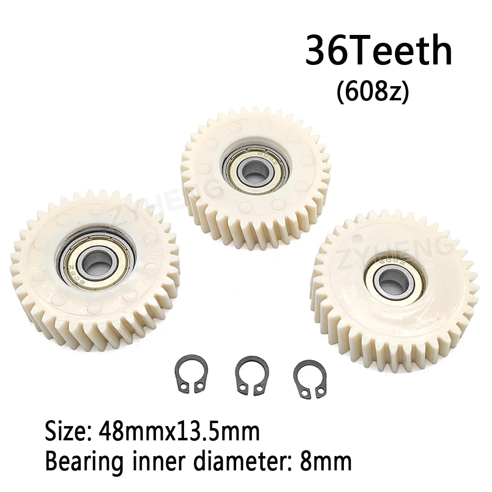47.5x13.5mm Oblique Gear 36T Helical Gears With 608z Bearings Electric Vehicle Nylon Gear MTB Bike 500W/750W Hub Motor Parts