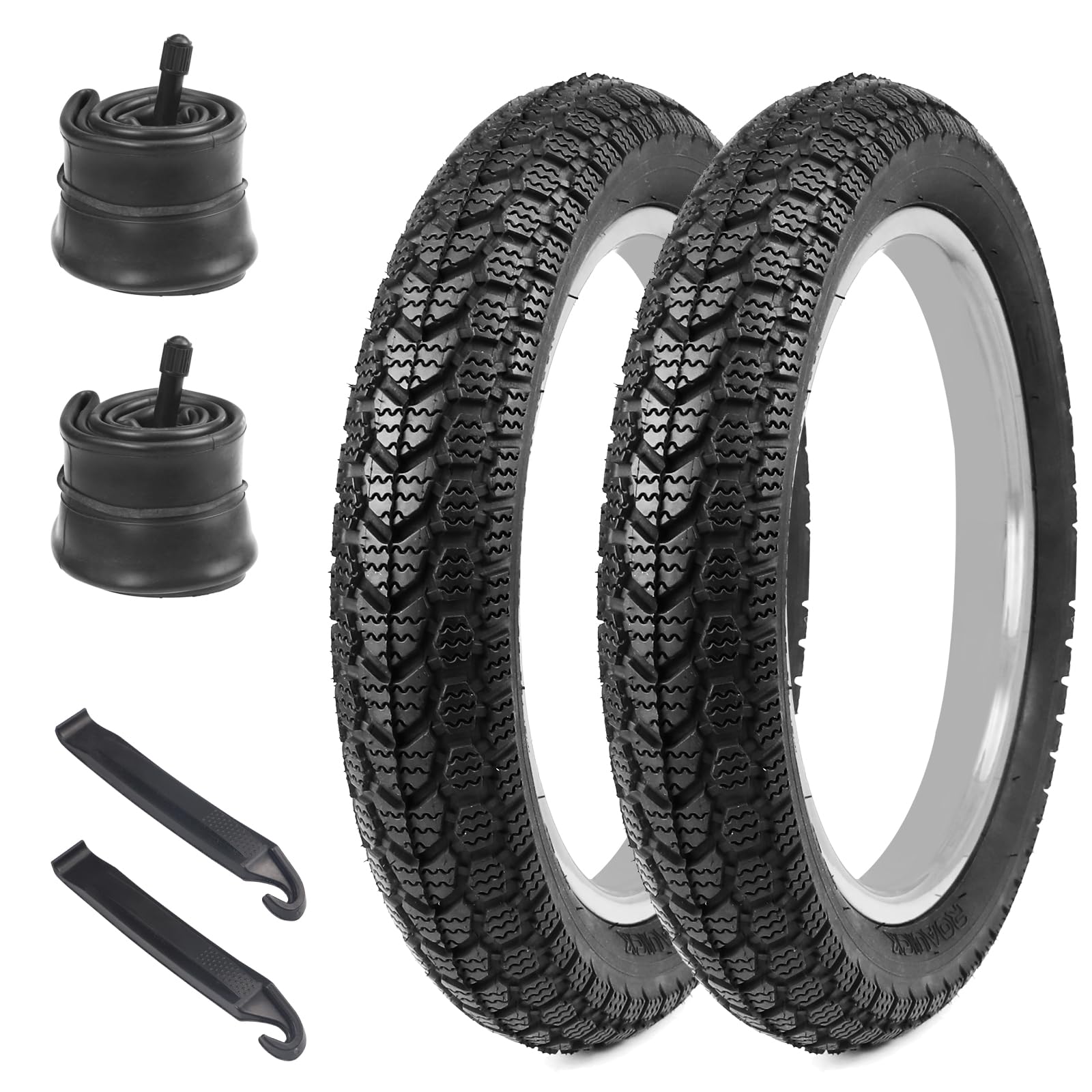 WEEROCK 14 Inch E Bike Tire Kids Bike Tires 2 Pack 14x2.125 Electric Bicycle Tires with 2 Pack 14 x 2.125/2.35 Inner Tubes Folding Replacement Bicycle Tyres for Electric Bicycle Kid Bike E-Scooter
