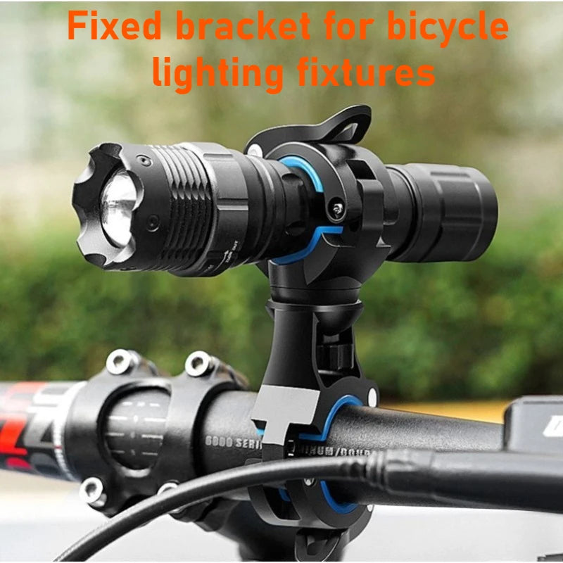 1pc 360 ° Bicycle Flashlight Holder U-Shaped Headlight Fixing Bracket Double Fixation Outdoors Cycling Essential Practical Tools