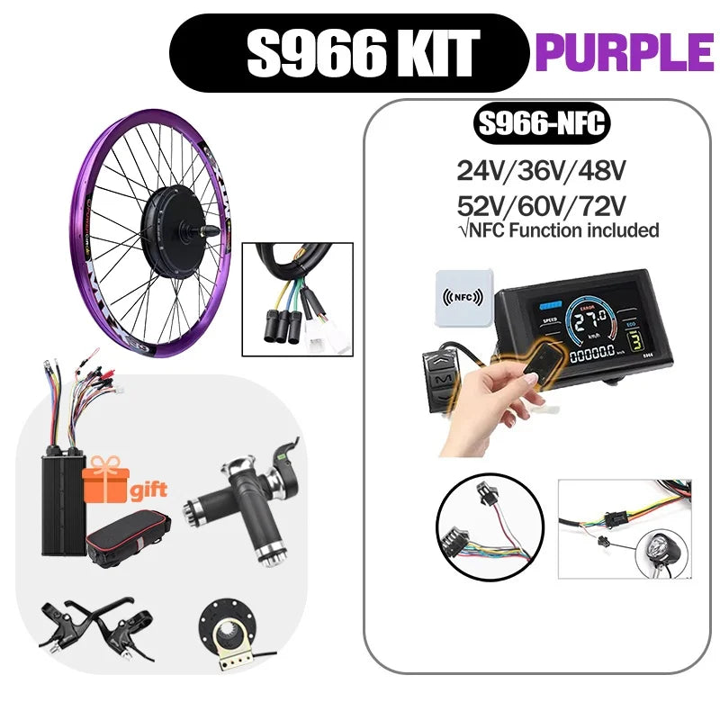 New Upgrade Ebike Conversion Kit MTX39 Electric Bike Motor Wheel 72V 5000W Rear Brushless Non-gear Hub Motor Wheel 3000W 2000W