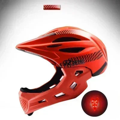 Full Face Helmet MTB Light Detachable Children Kid Bicycle Cycling Safety Balance Bike Helmet Cycling Equipment with Light