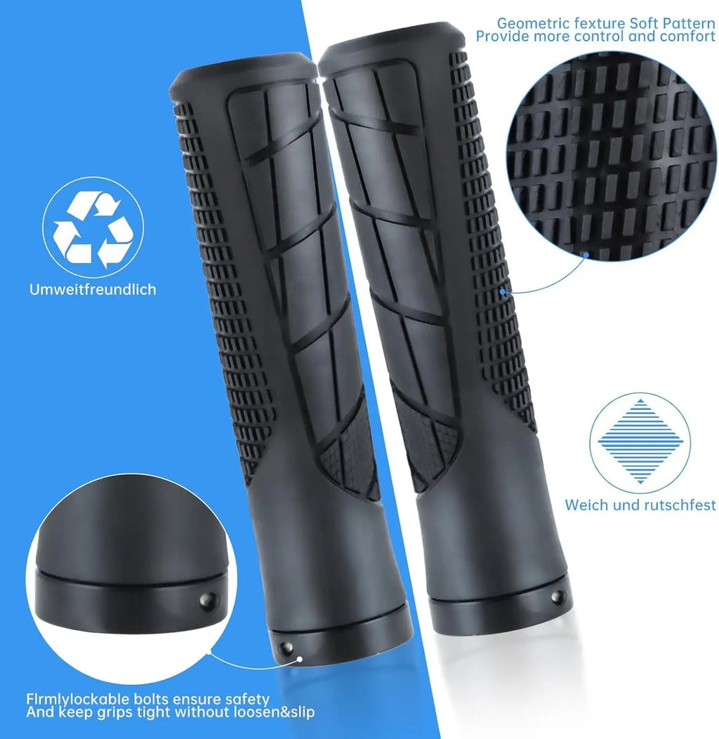 Bike Handlebar Grips Aluminum Single Lock Made of High-Density Rubber Suitable for BMX Mountain Bikes Beach Cruisers Scooters