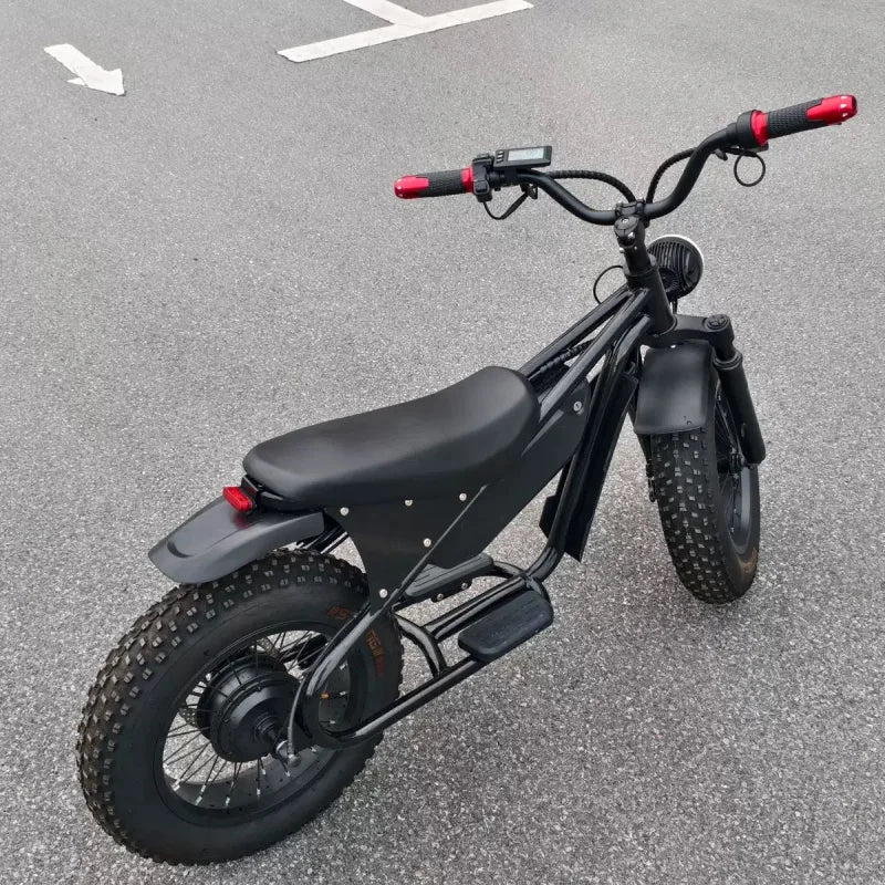 16-inch retro E-Bike, 800W smart motor children's electric scooter, 48V15AH energy-saving lithium battery electric bicycle