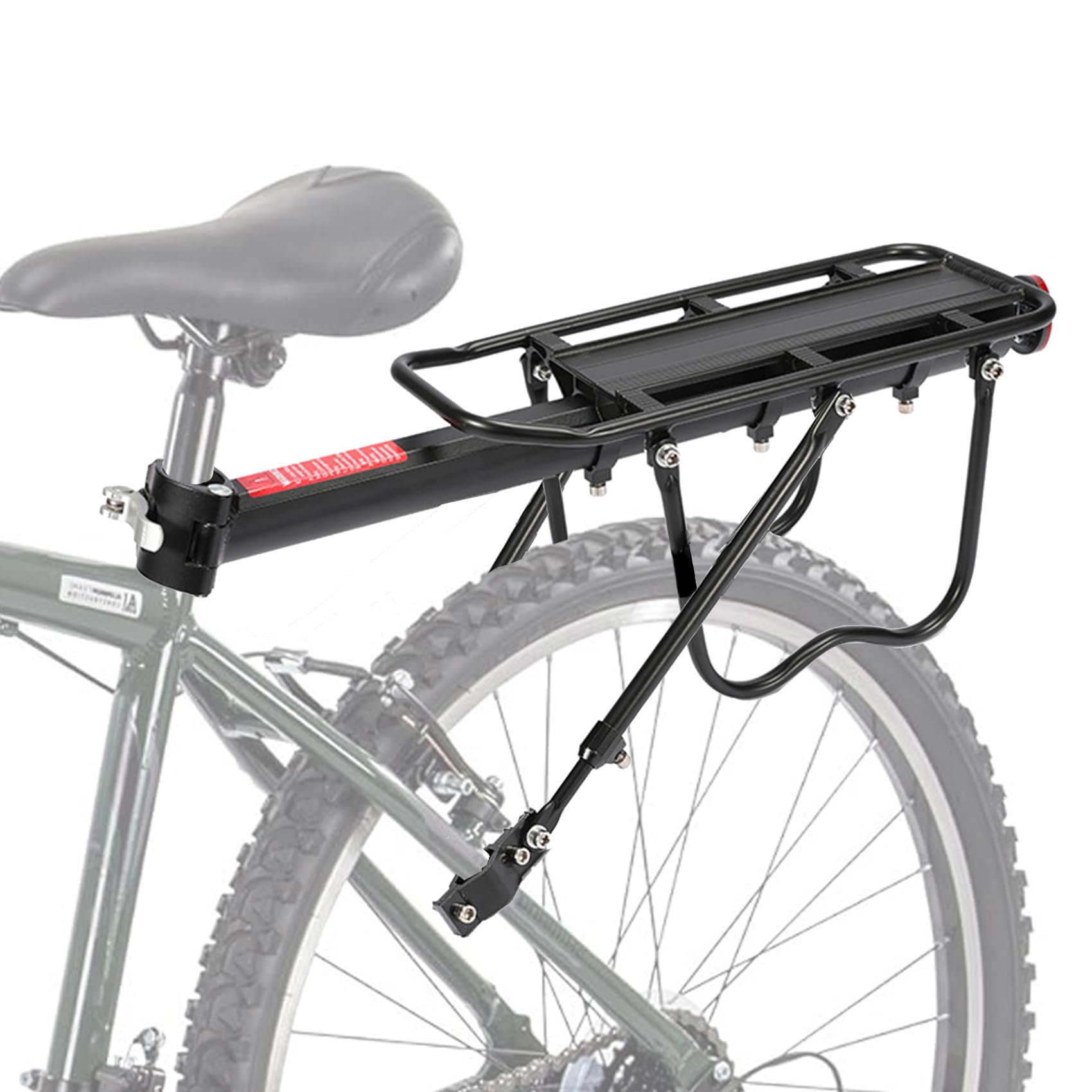 Rear Bike Rack for Back of Bike Bike Bicycle Cargo Rack Bike Back Rack 110 lbs Large Capacity Bicycle Pannier Rack Adjustable Bicycle Touring Luggage Carrier Rack for 24"-29" Frames