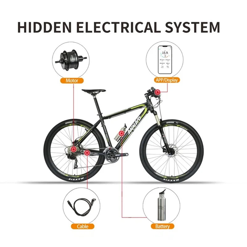 Keyde S100 rear hub motor kit wireless control 36V 250W small size electric bike motor conversion simple easykit DIY