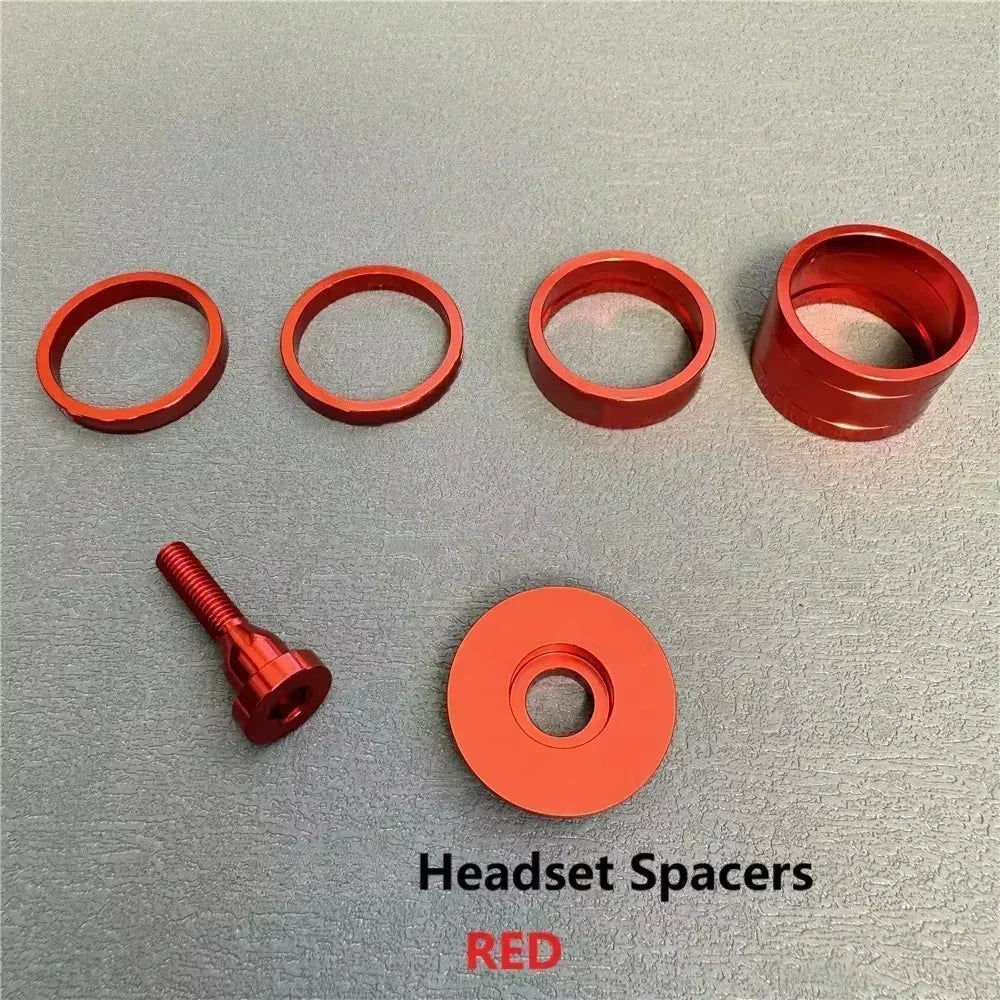 Colorful Bicycle Headset Spacer Alloy Aluminum CNC-Made 5mm/10mm/20mm Top Cap Bolts Bike Parts