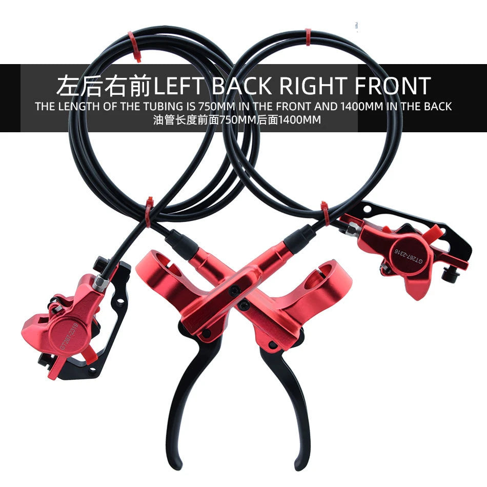 For NFOX GT268 MTB Oil Rotor Caliper 160mm Disc Brake Hydraulic Brakes CNC Bicycle Parts Black Red