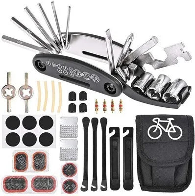 Bicycle Repair Tool Kit, 15-in-1/16-in-1 Multi-Function Puncture Repair Set for Bike Maintenance