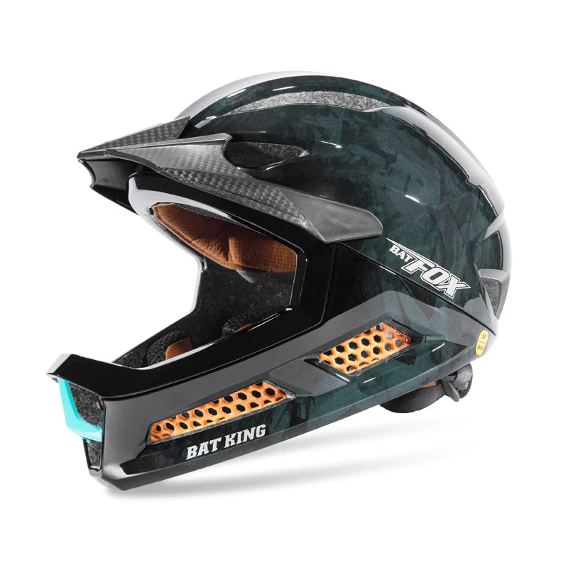 BATFOX Kids Full Face Cycling Helmet MTB Bicycles Balance bikes Skate Scooter Children Competition-grade Safety Sports Gear