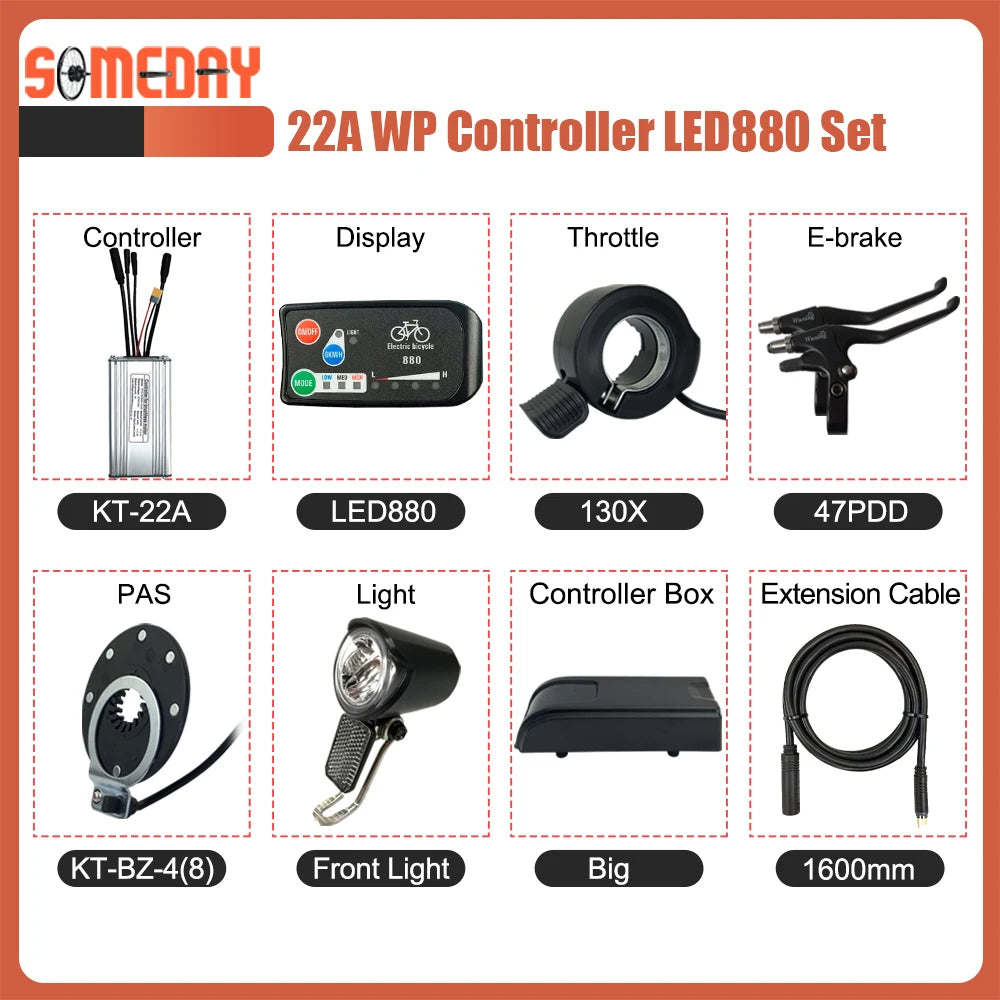KT Ebike 22A 9 Mosfets Controller 36V 48V 500W 750W With LCD LED Display Ebike Parts Accessies For Electric Bike Conversion Kit