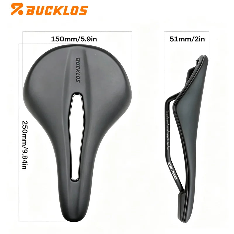 BUCKLOS Vacuum Bicycle Saddle 150mm 160mm Road MTB Seat Cushion Comfortable Hollow Exercise Bike Saddle for Men and Women