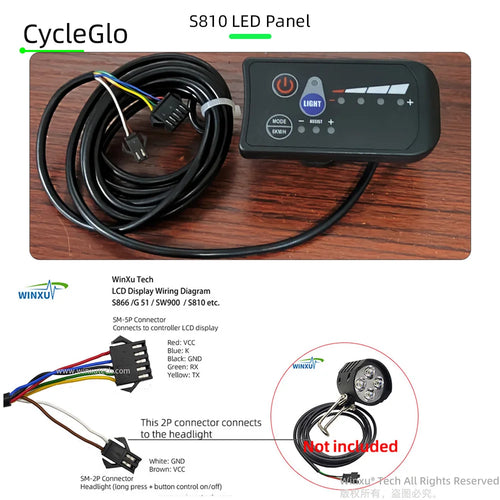 24V 36V 48V 500W FOC Sine Wave E-Bike Controller with S810 LED Panel for High Speed Electric Scooter & Bicycle