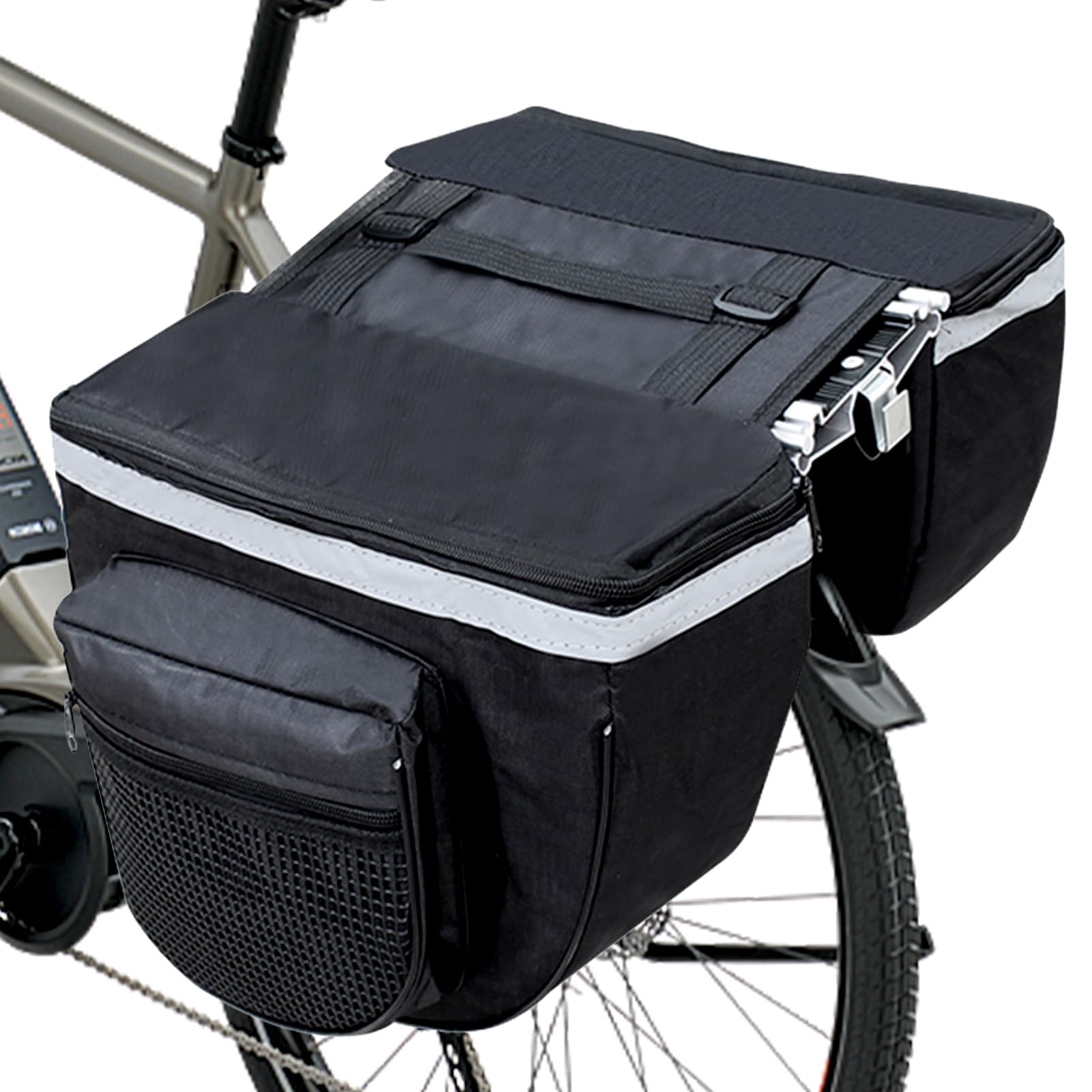 Frdhee Bike Panniers 25L Saddle Bags for Bicycle Waterproof Bicycle Saddle Bags Bicycle Commuting Pannier Mountain Road Bike Rack Rear Seat Tail Carrier Trunk Double Pannier Bag