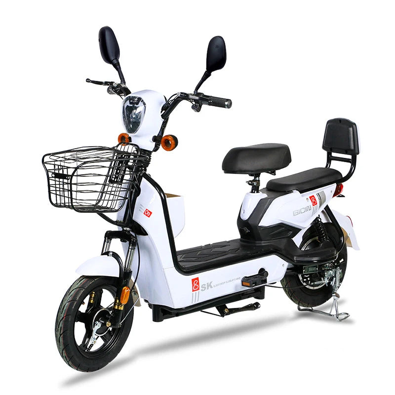 YTYIN 350W Electric City Bike Steel Frame Smart Electronic 48V Ebike Factory Outlet Two Seats Scooter 14-Inch Cheap Electric Bic