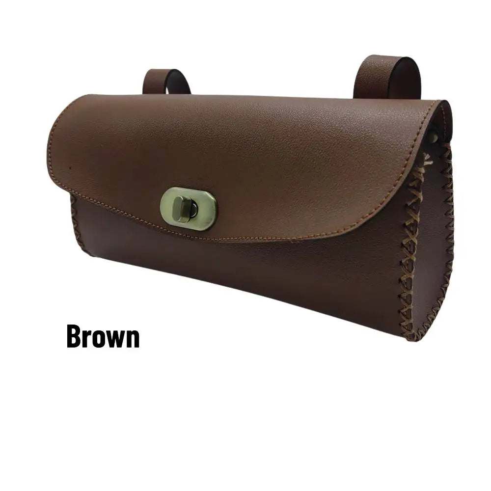 New Retro Bicycle Tail Bag PU Leather Waterproof Cycling Bag Saddle Pouch Front Personalized Riding Vintage Bike Bag