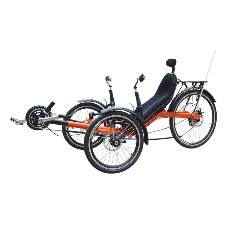 Recumbent Bicycle, 500W Electric Three Wheeled Shock-absorbing Fat Tire Bike, Suitable for Snow, Beach, and Mountain Walking